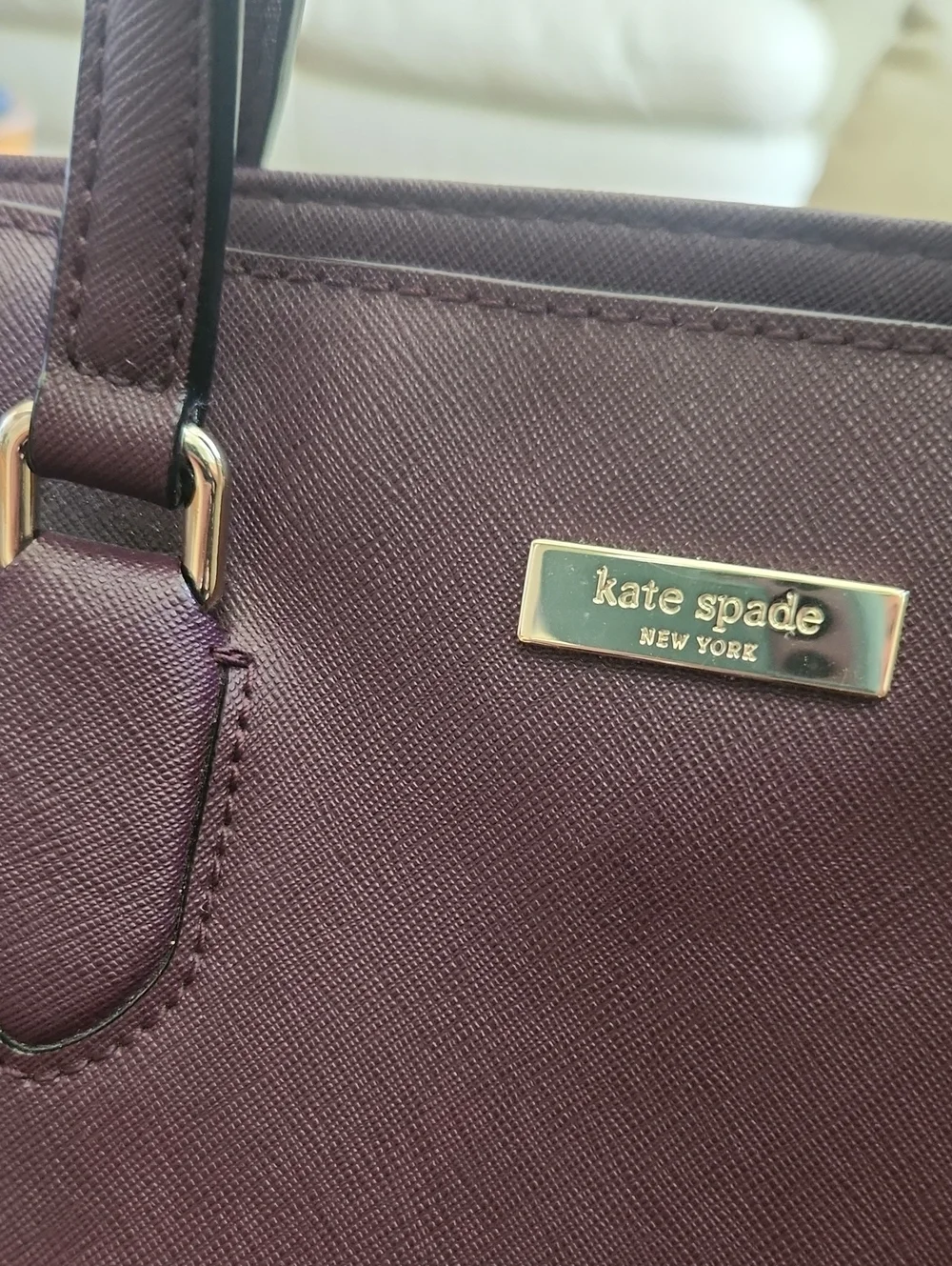 Kate Spade Laurel Way Evangelie Burgundy Deep Plum Satchel Purse
